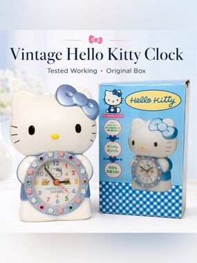Vintage 1998 Sanrio Hello Kitty Alarm Clock w/ Original Box